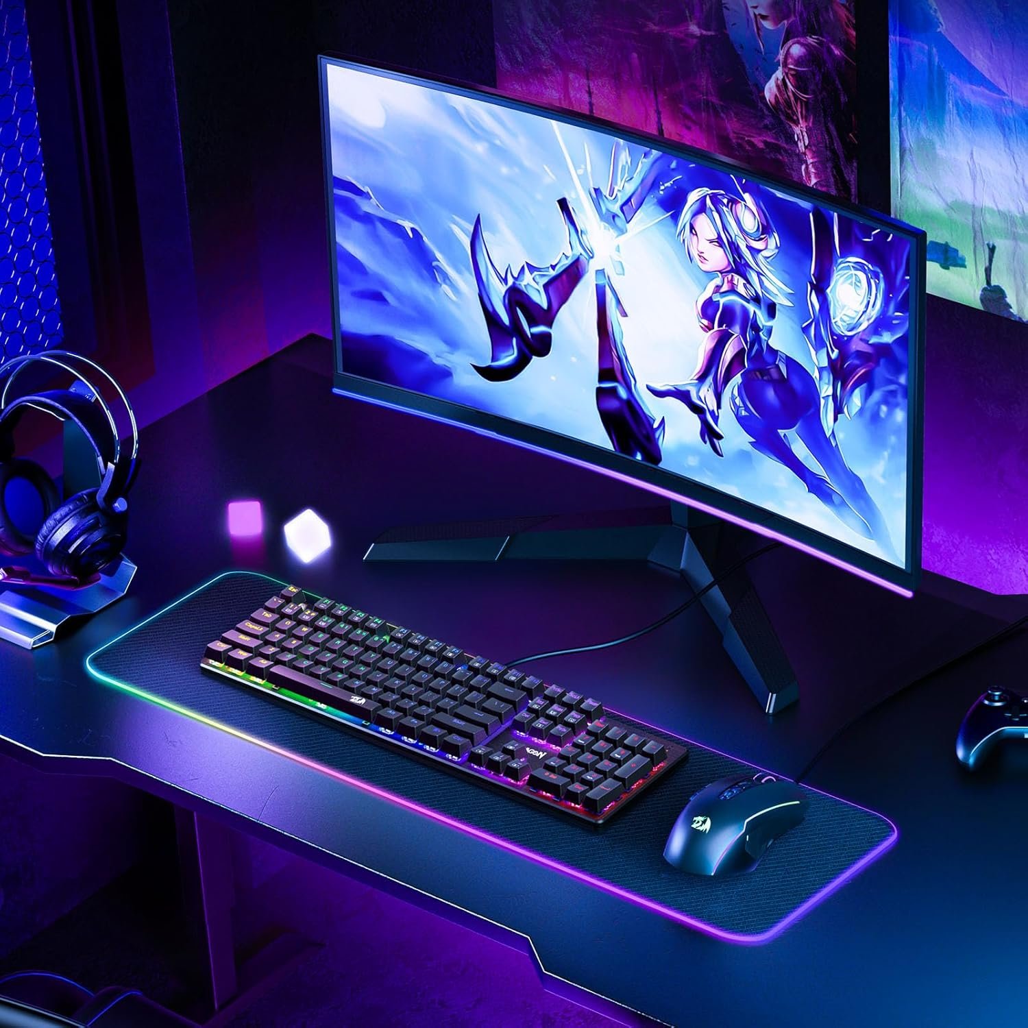 Redragon Wired Mechanical Gaming Keyboard, Hot-Swappable Red Switches, RGB Backlit, Anti-Ghosting Keys, PBT Keycaps, PC and Mac Compatible - Image 9