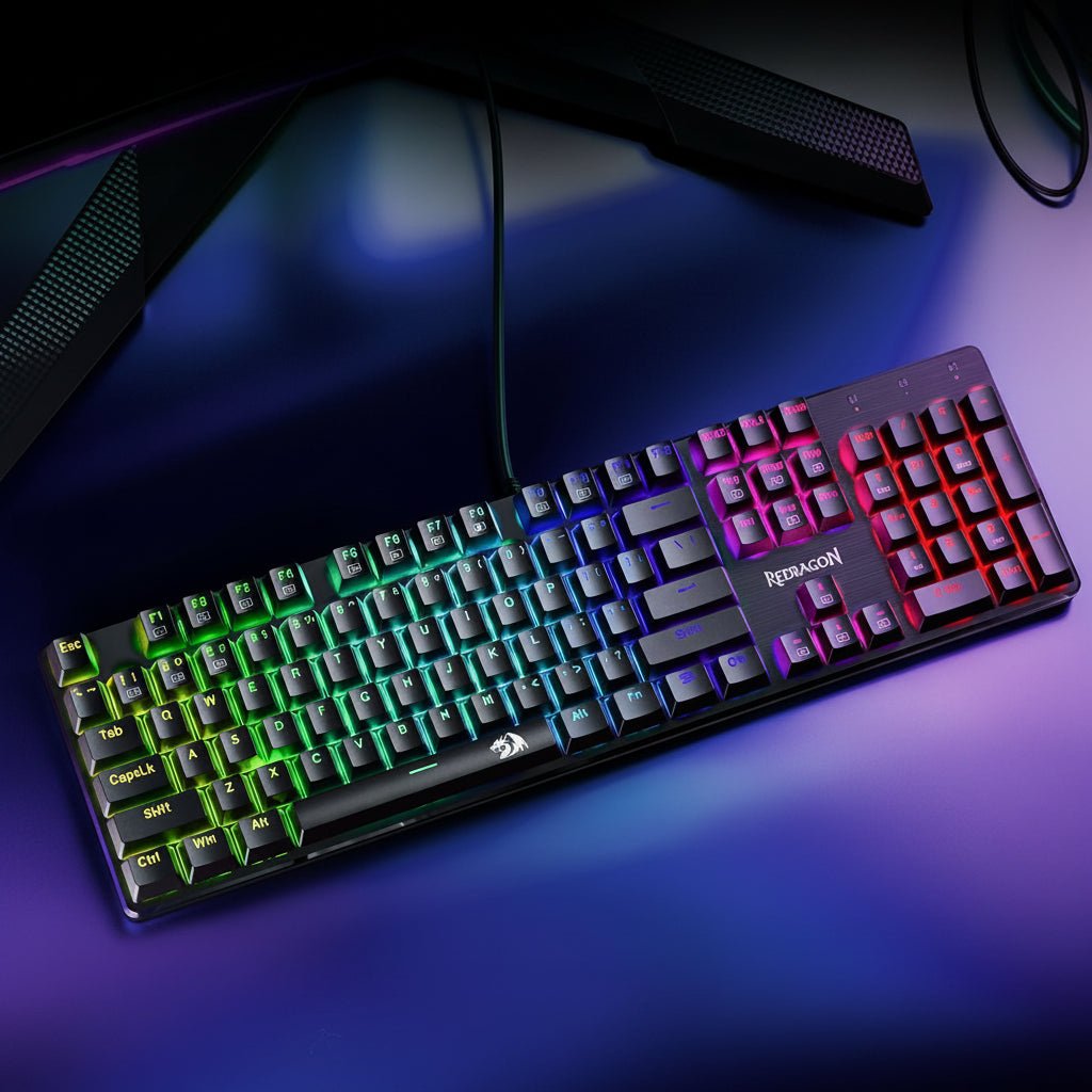 Redragon Wired Mechanical Gaming Keyboard, Hot-Swappable Red Switches, RGB Backlit, Anti-Ghosting Keys, PBT Keycaps, PC and Mac Compatible - Image 2